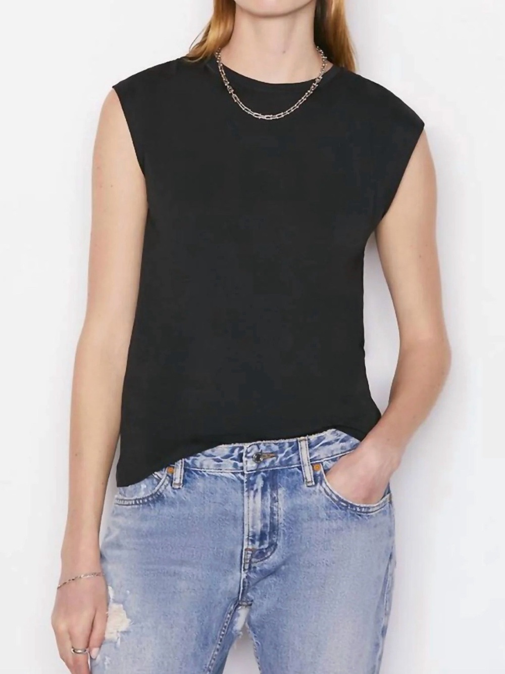 Frame Le High Rise Muscle Tank Black
